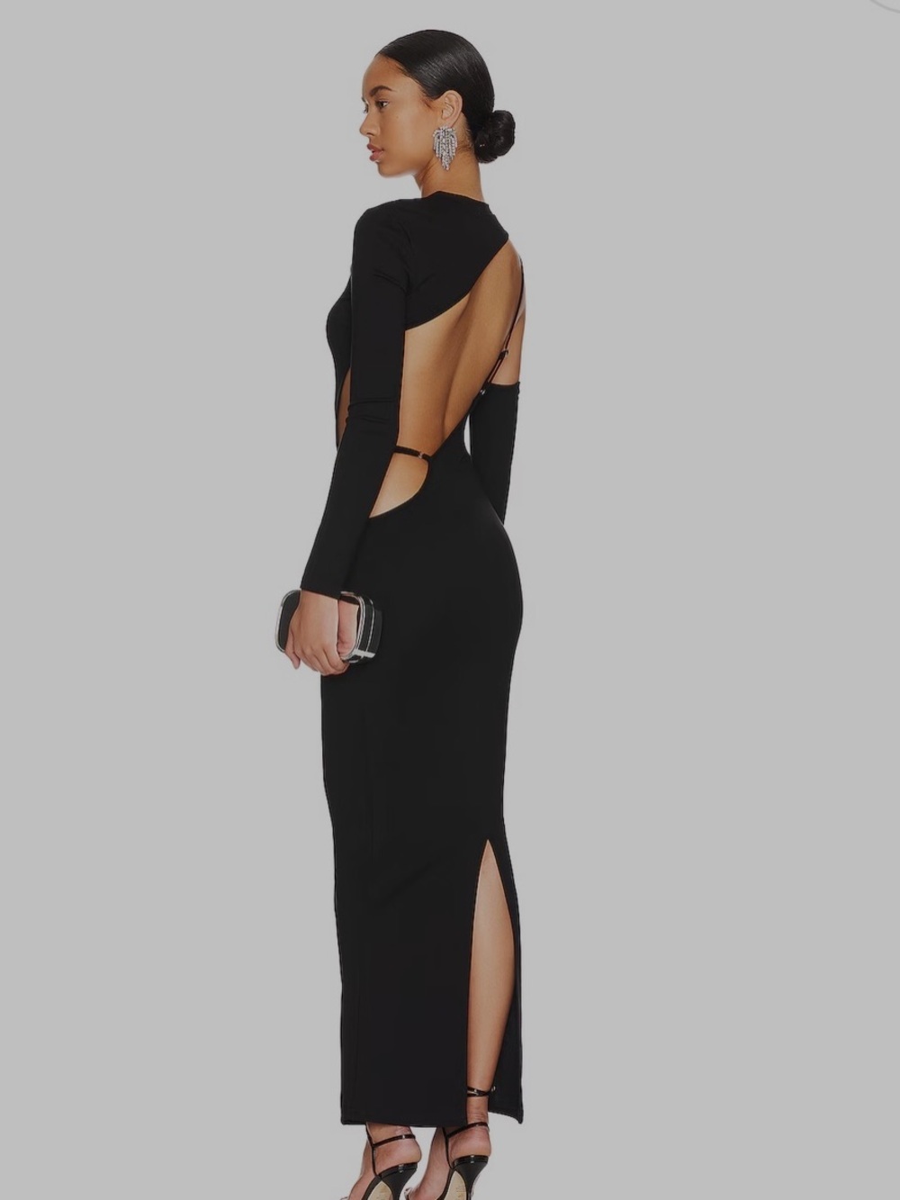 SUPERDOWN MARGO BLACK OPEN BACK GOWN XS NWT